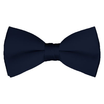 navy blue bow tie - Satin - Pre-Tied 