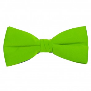 Lime Green Bow Tie Solid Pre-tied Satin Mens Ties