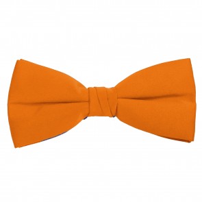 Orange Bow Tie Solid Pre-tied Satin Mens Ties