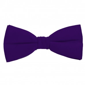 Dark Purple Bow Tie Solid Pre-tied Satin Mens Ties