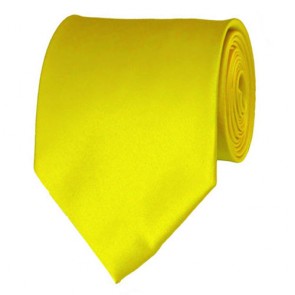 Lemon Yellow Solid Color Ties Mens Neckties