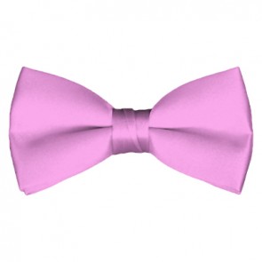 Solid Pink Bow Tie Pre-tied Satin Mens Ties