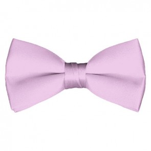 Solid Light Pink Bow Tie Pre-tied Satin Mens Ties