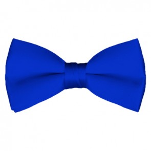 Solid Royal Blue Bow Tie Pre-tied Satin Mens Ties