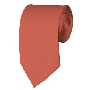 Slim Palm Coast Coral Necktie 2.75 Inch Ties Mens Solid Color Neckties