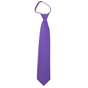 Solid Purple Zipper Ties Mens Neckties