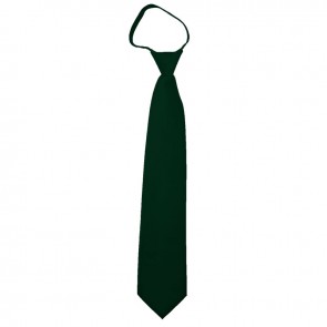 Solid Hunter Green Zipper Ties Mens Neckties