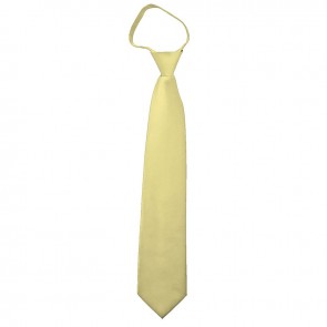 Solid Light Yellow Zipper Ties Mens Neckties