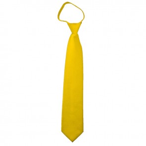Solid Golden Yellow Boys Zipper Ties Kids Neckties