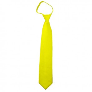 Solid Lemon Yellow Zipper Ties Mens Neckties