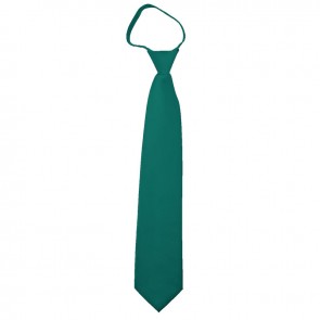 Solid Teal Green Boys Zipper Ties Kids Neckties