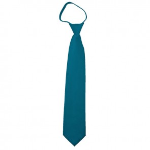 Solid Oasis Blue Zipper Ties Mens Neckties