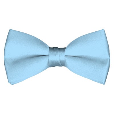 Solid powder blue bow tie - Satin - Pre-Tied - Wholesale prices no minimums
