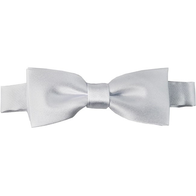 Boys white bow tie - Satin - Pre-Tied - Wholesale prices no minimums