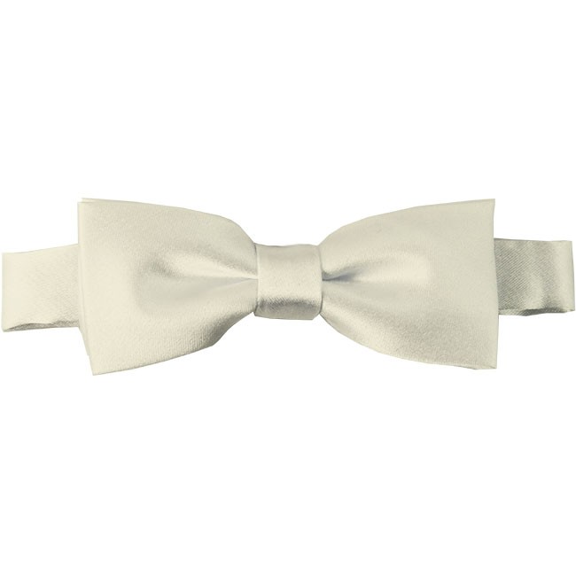 Boys cream bow tie - Satin - Pre-Tied - Wholesale prices no minimums